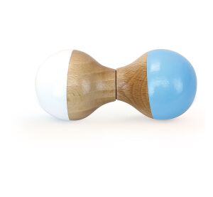 Vilac Wooden rattle white - blue